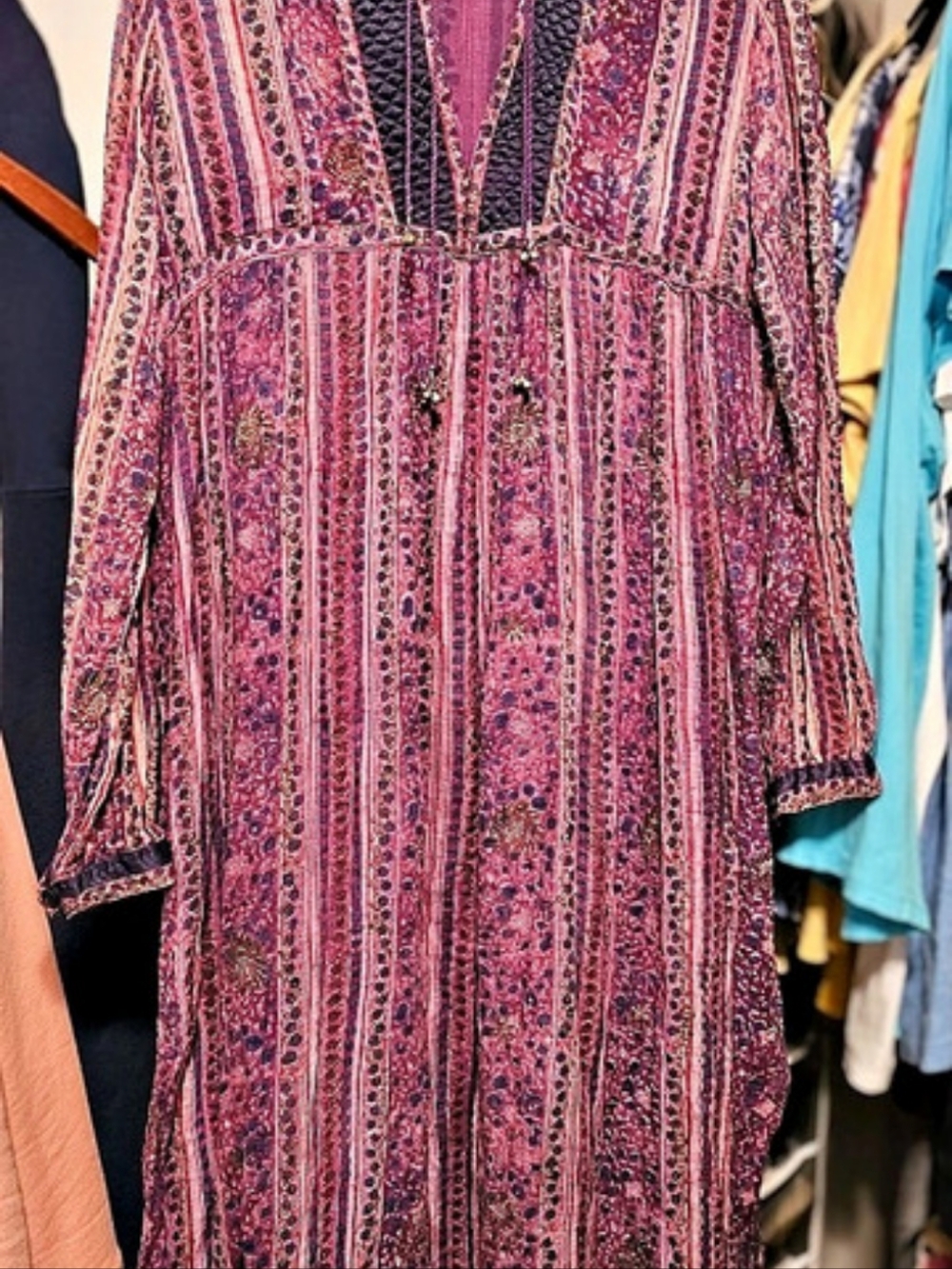 Vintage Floral Dress in Pink & Purple